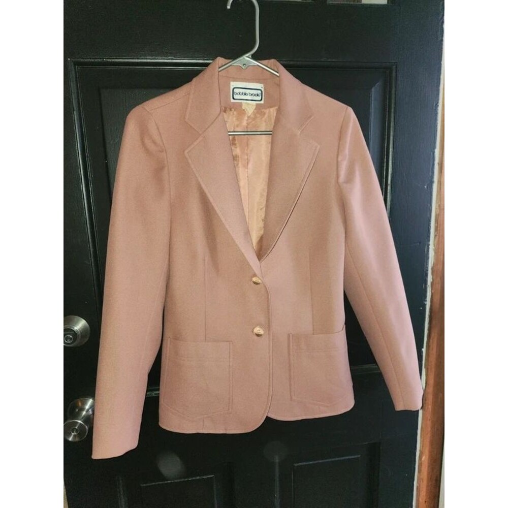 Vintage Bobbie Brooks 3 Piece Suit Pink Mauve Blazer Vest Trousers Set Size 7 S
